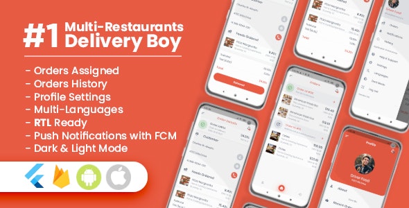 Delivery Boy For Multi-Restaurants Flutter App