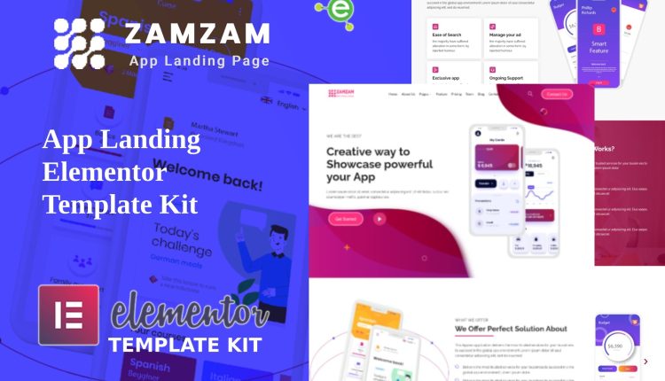 Zamzam - App Landing Elementor Template Kit