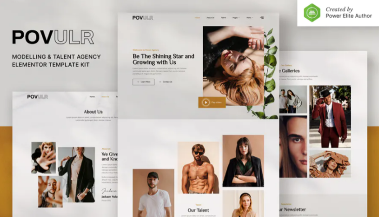 POVULR - Modeling - Talent Agency Elementor Template Kit