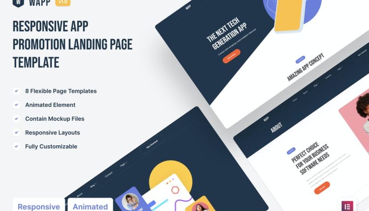 Wapp - App Landing - SaaS Elementor Template Kit