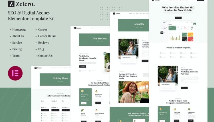 Zetero SEO - Digital Agency Elementor Template Kit
