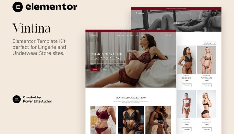 Vintina Lingerie - Underwear Store Elementor Template Kit