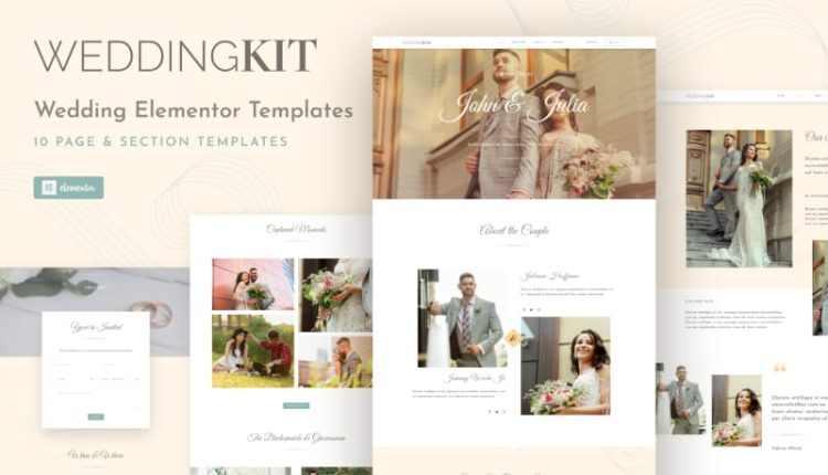 WeddingKit - Invite & Gallery Event Elementor Template Kit