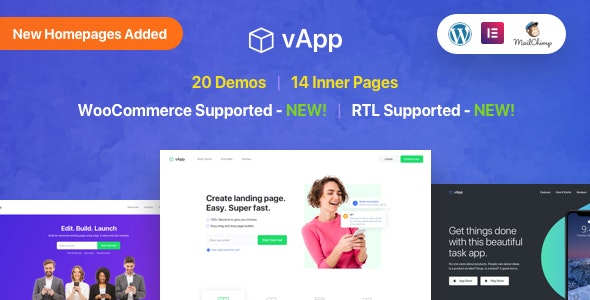 vApp - App Landing Page WordPress Theme