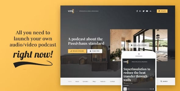 VipoAudio / Video Podcast - Vlog WordPress Theme