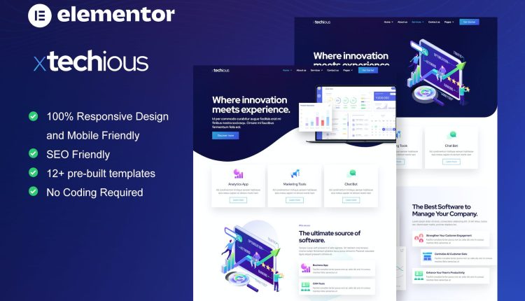 Xtechious - Saas & Digital Tech Company Elementor Template Kit