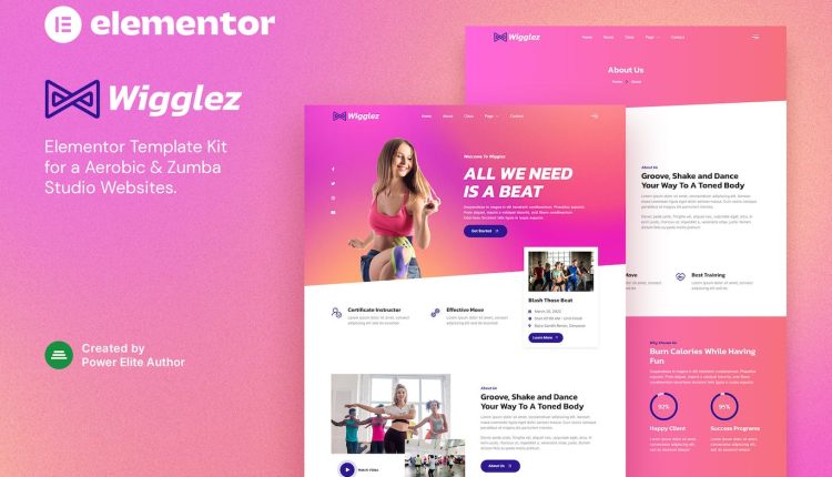 Wigglez - Aerobic & Zumba Studio Elementor Template Kit