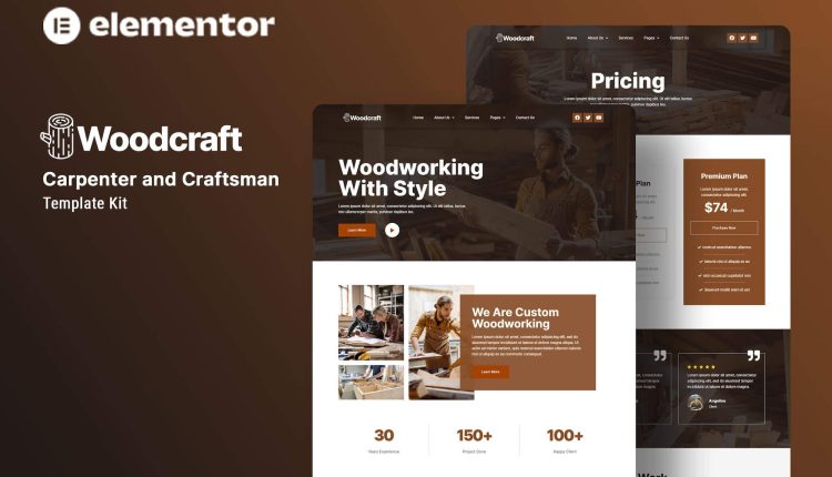 Woodcraft - Carpenter & Craftsman Elementor Template Kit