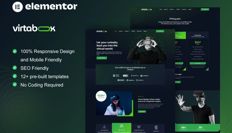 VirtaBox - Virtual Reality Services Elementor Template Kit