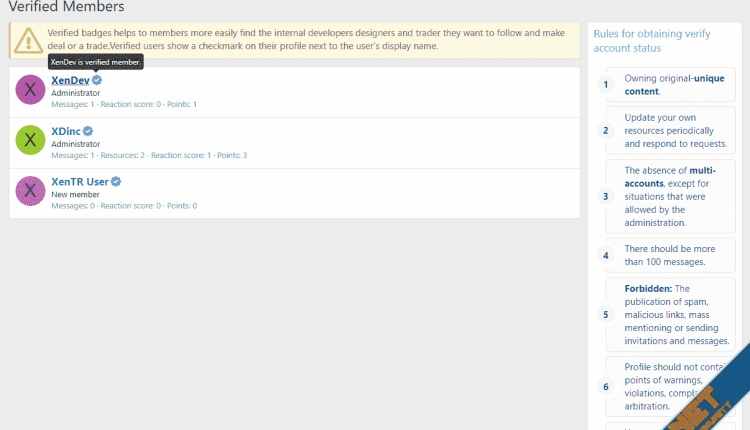 [XTR] Verified Users XenForo