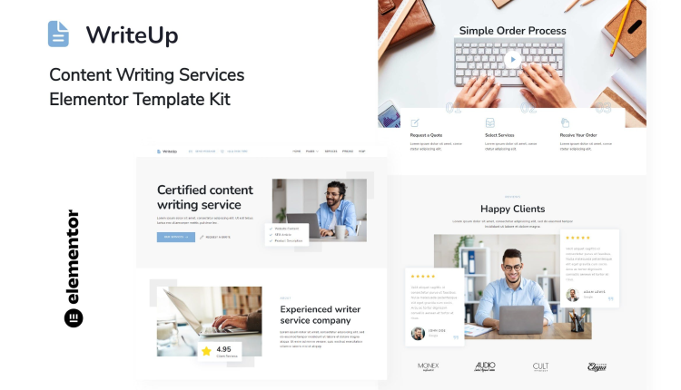 WriteUp - Content Writing Services Elementor Template Kit