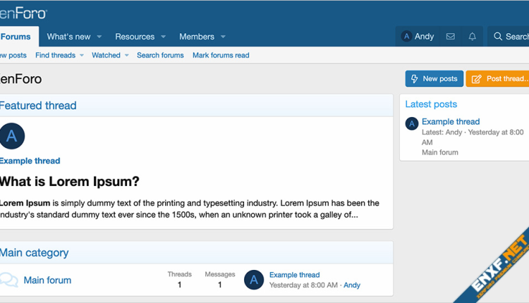 AndyB Featured threads XenForo