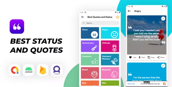 Best Status and Quotes app with Quotes maker and Admob ads