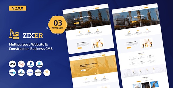 Zixer Multipurpose Website - Construction Business Company CMS