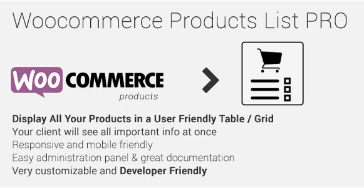 Woocommerce Products List Pro