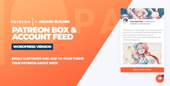 Patreon Box and About Feed WordPress Plugin